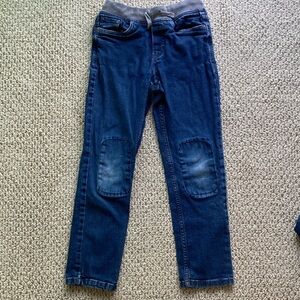 Hanna Andersson Kids Blue Jeans Slim with Gray Waistband